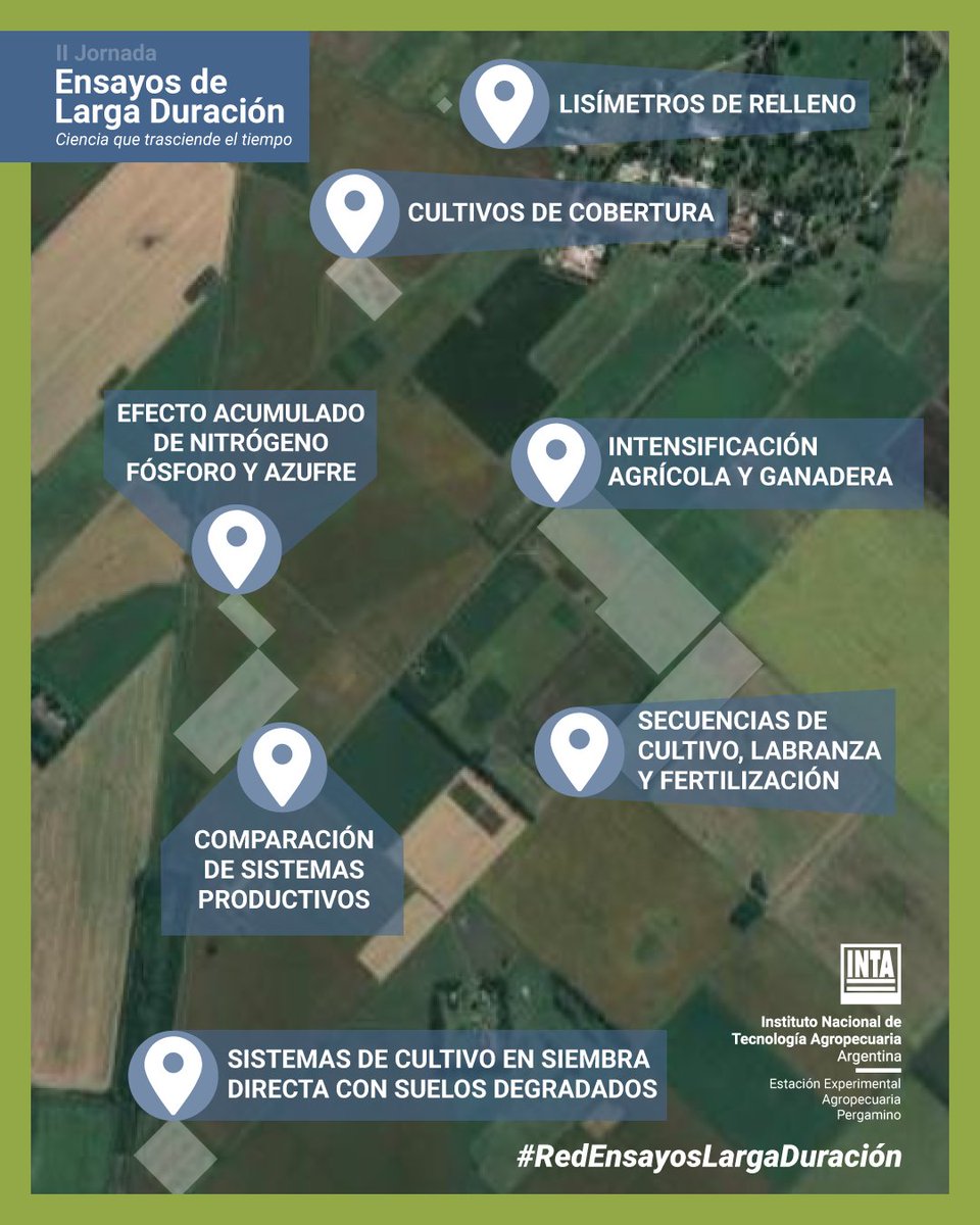 📣 #AgendaINTA
II Jornada 
🔹 Ensayos de Larga Duración: Ciencia que trasciende el tiempo
🗓️ Martes 12 de noviembre 🕜 13:30 a 18:00 🕕
📍 INTA Pergamino
Inscripción > forms.office.com/r/dCNFDgw65N?o…
Cronograma > whatsapp.com/channel/0029Va…