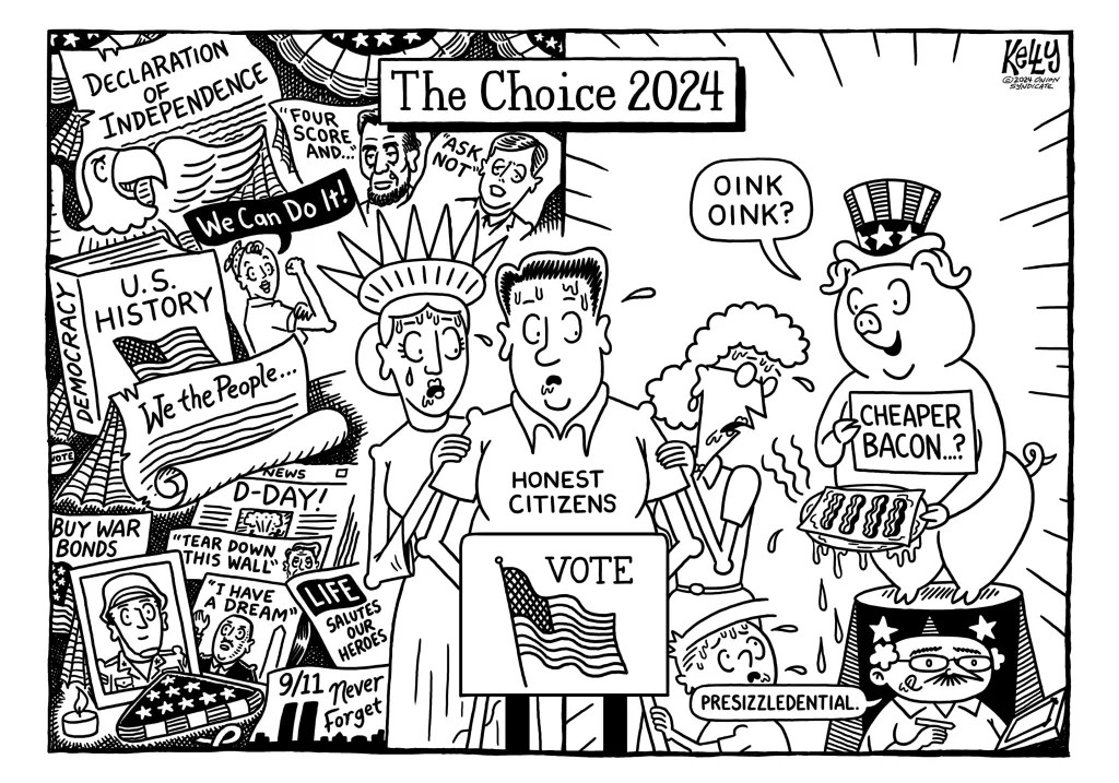 Fine work by Kelly, The Onion's political cartoonist