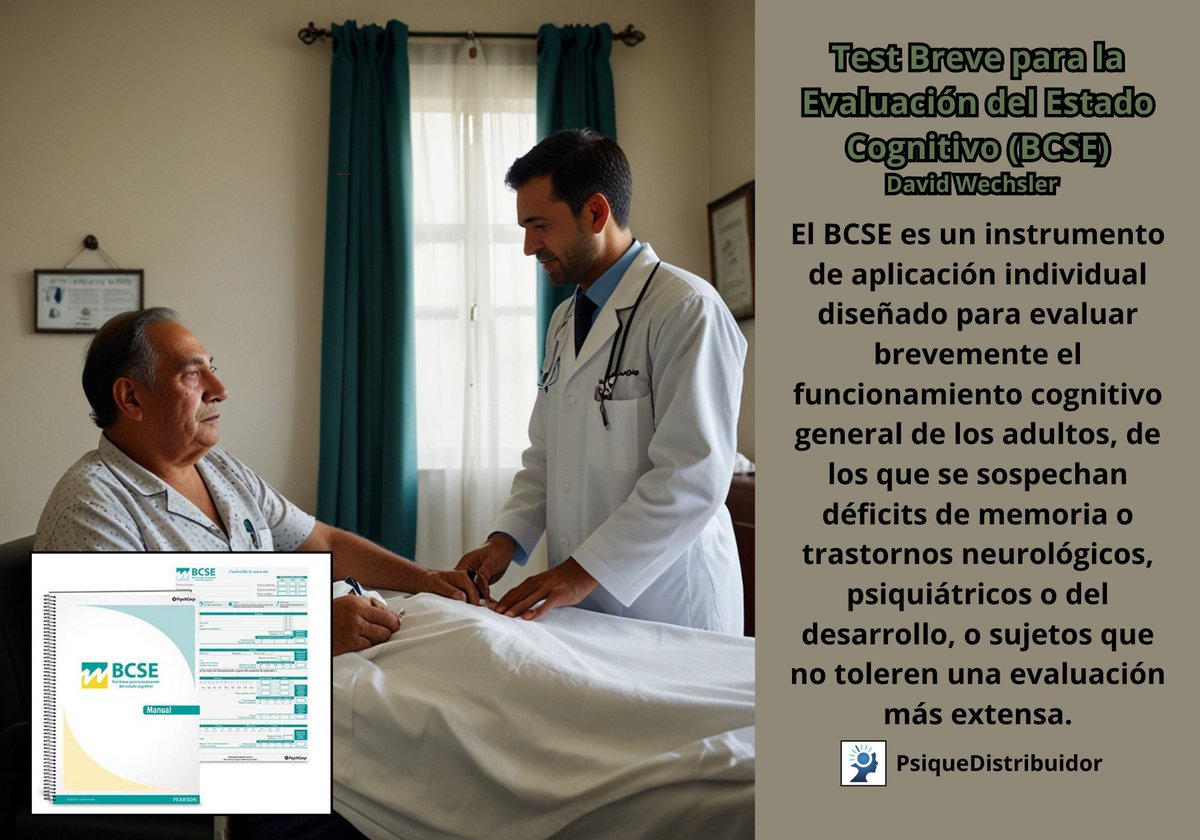 PsiquePruebas's tweet photo. Test Breve para la Evaluación del Estado Cognitivo (#BCSE)
#Wechsler | Evaluación rápida y fiable del deterioro #cognitivo, ajustado a la edad y al nivel de escolaridad.
Contáctanos:
Whatsapp: https://t.co/0wvh3ejypD
Face: https://t.co/G0d80qj8e0
Youtube: https://t.co/bn7UuRC15y https://t.co/ZU47NN7AoT