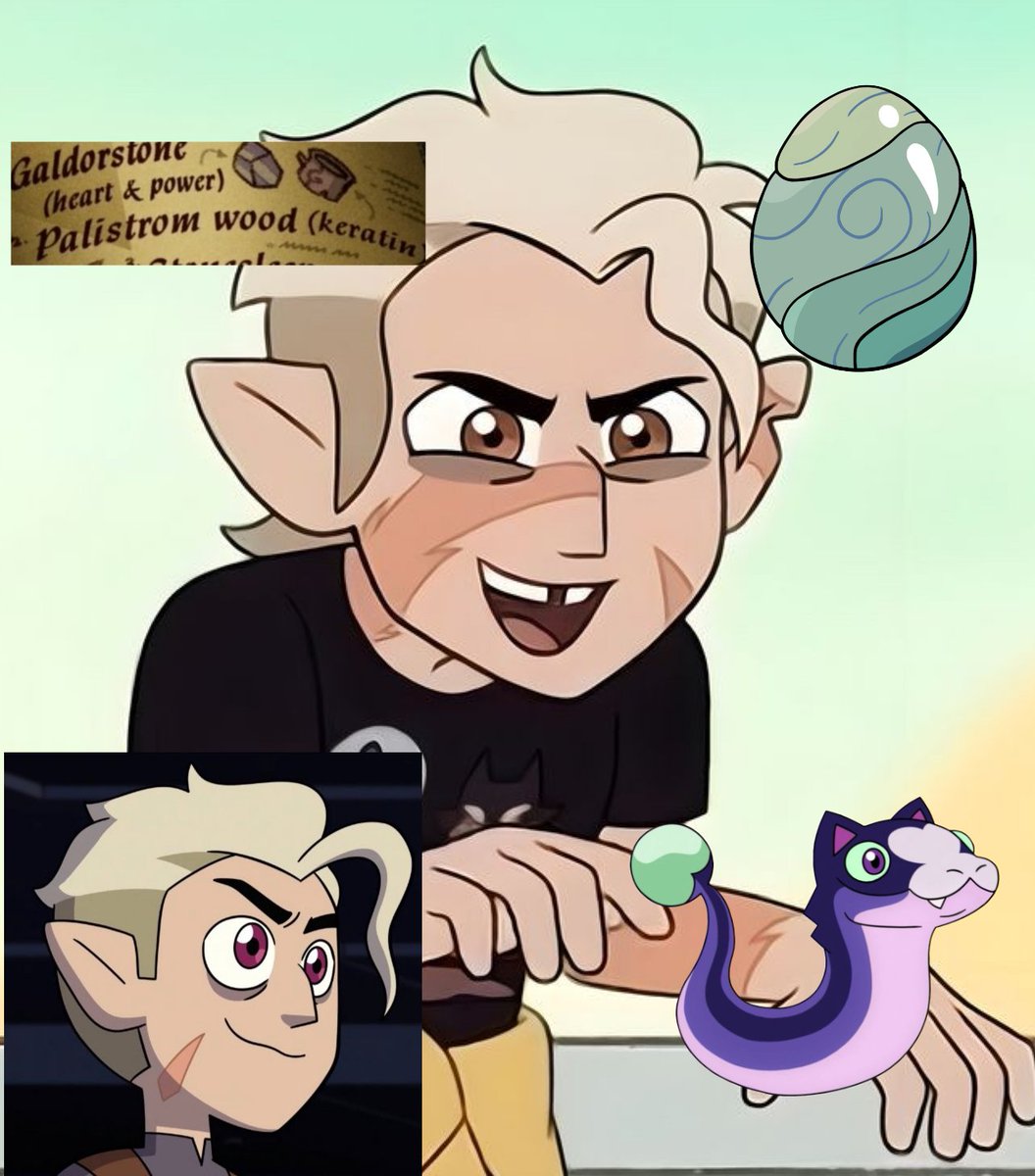 1M90N4KM5's tweet photo. Just, think abt the huntceda matching palismans

Luz sharing caracteristics of both of Hunter palismans (scar w Flapjack and eye color w Waffles)
And hunter born from palistrom wood like stringbean (also she have purple eyes that are close to magenta) 

Awww they match :3/hj https://t.co/fu5Z4l8LPY