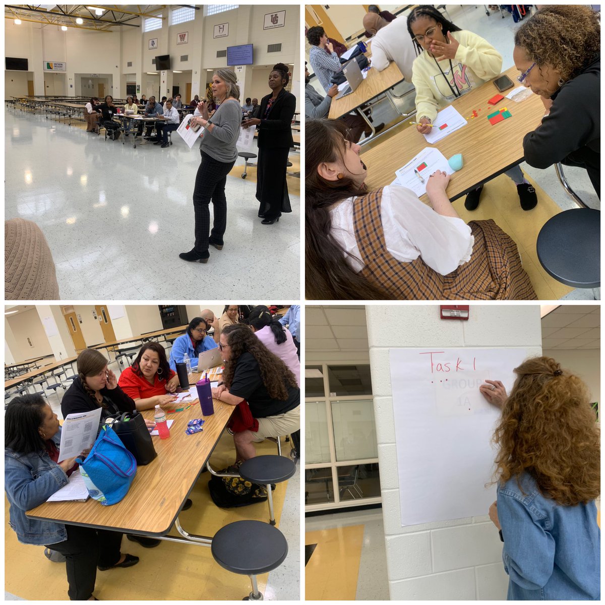 onealmath's tweet photo. Nov 5th District-Wide Professional Learning Day Session 1! Big thank you to our NCTM special guest Mrs. Clarke for coming today and sharing her amazing strategies. #MoreLearninginHenry #WinningforKidsinHenry #HenryPursuesExceptional @Math_HCS @crypticmaestro @clarkesgotclass https://t.co/24hMdBrP0y