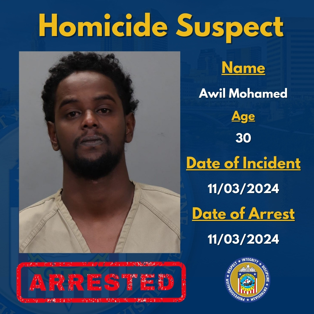 #ArrestUpdate On 11/3/24, 30-year-old Awil Mohamed was arrested for causing the shooting death of 29-year-old Treh East in the 3300 block of E. 5th Ave.