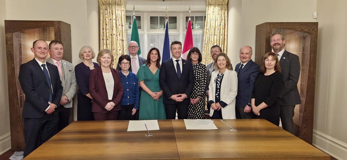 Delighted to see <a href="/hea_irl/">HEA</a> discussions with <a href="/PolyCan/">Polytechnics Canada</a> bear fruit with the signing of a framework for action around cooperation on teaching and learning, research and development and knowledge sharing. More to follow.  Thanks to the <a href="/IrlEmbCanada/">Irish Embassy Canada</a> for hosting the event