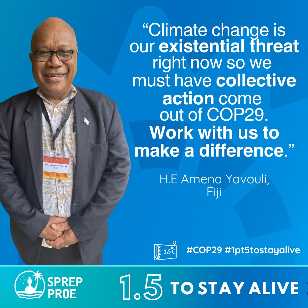 The countdown to #COP29 in Baku, Azerbaijan is on from 11 - 22 November this year. Our #OnePacificVoice continues to echo the call for #1pt5tostayalive we need #ClimateAction today.
