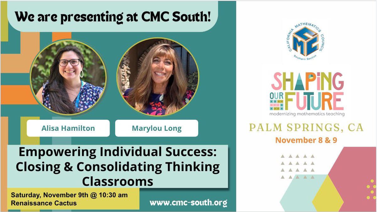 Excited for the <a href="/cmc_south/">CMC South</a> conference this Friday and Saturday. If you’re looking for strategies to bridge group collaboration and individual achievement, come join me and <a href="/AlisaMarieEDU/">Alisa Marie Hamilton</a> Saturday morning at 10:30 am in the Renaissance Cactus. #cmcsouth