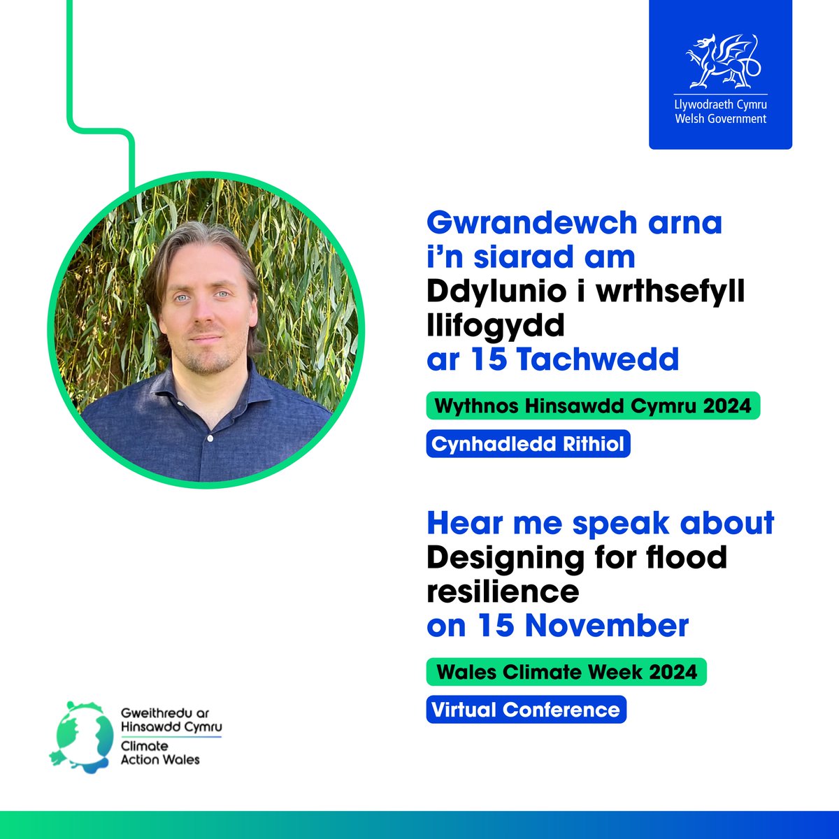 The resilience of the built &amp; natural environments to flooding is a crucial issue to address as we adapt to climate change. Join me on the 15th November, as I tackle this topic as part of the virtual conference at #WalesClimateWeek2024. Register for free: bit.ly/3YLno9g