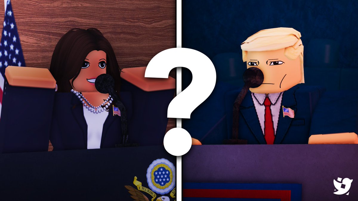 Roblox_RTC's tweet photo. We, RTC, are now projecting either Donald Trump or Kamala Harris will win the U.S. Presidential race. We don't know who, we do Roblox, not Politics. Sorry.