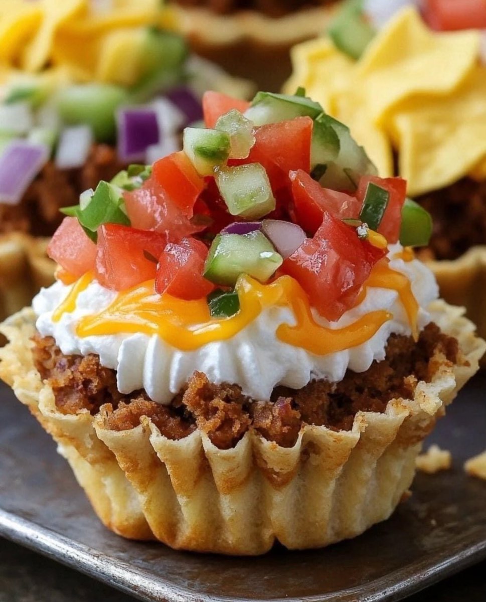 FoodPorn's tweet photo. Would you eat Taco Cup Cakes? https://t.co/xtliBaLzWf