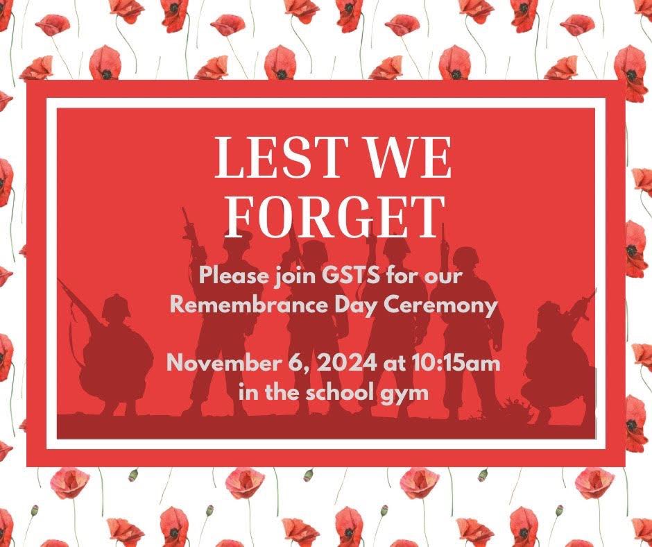 Join us tomorrow for our Remembrance Day Ceremony as we honor those who have served. Each child will receive a poppy to wear during the ceremony. If you’d like to make a donation for the poppy, please send it with your child to their classroom teacher. #RemembranceDay