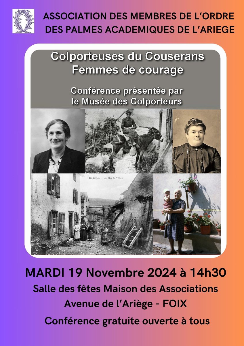 EmmanuelBonte's tweet photo. Conférence par le Musée des Colporteurs à l'invitation de l'AMOPA Ariège. Mardi 19 novembre à 14h30 Salle des associations FOIX . Femmes de courage aidées par le gérant du magasin de Soueix 
https://t.co/lX0dGK1Lxn https://t.co/NfYXXmbWe9