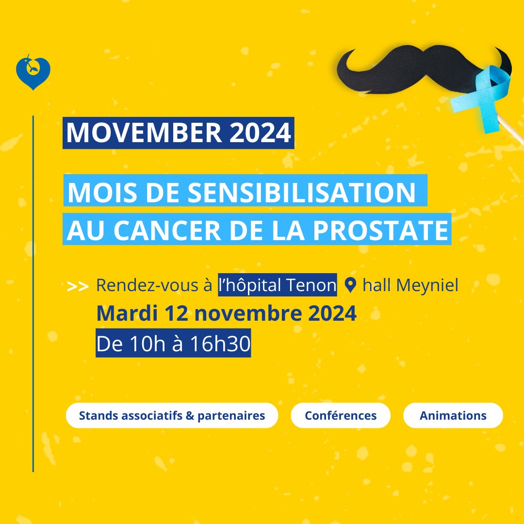 Hôpital Tenon AP-HP (@hopitaltenon) on Twitter photo #Movember2024 | Rendez-vous avec les professionnels des centres experts d’urologie de Tenon et <a href="/HopPitieSalpe/">Hôpital Pitié-Salpêtrière AP-HP</a>
📅 mardi 12 novembre 2024, de 10h à 16h30
📍hôpital Tenon, hall Meyniel
Le programme de la journée ➡️ tenon.aphp.fr/movember-2024/
<a href="/APHP/">Assistance Publique – Hôpitaux de Paris (AP-HP)</a> <a href="/FaculteSanteSU/">Faculté de Santé de Sorbonne Université</a> #Movember2024 | Rendez-vous avec les professionnels des centres experts d’urologie de Tenon et <a href="/HopPitieSalpe/">Hôpital Pitié-Salpêtrière AP-HP</a>
📅 mardi 12 novembre 2024, de 10h à 16h30
📍hôpital Tenon, hall Meyniel
Le programme de la journée ➡️ tenon.aphp.fr/movember-2024/
<a href="/APHP/">Assistance Publique – Hôpitaux de Paris (AP-HP)</a> <a href="/FaculteSanteSU/">Faculté de Santé de Sorbonne Université</a>