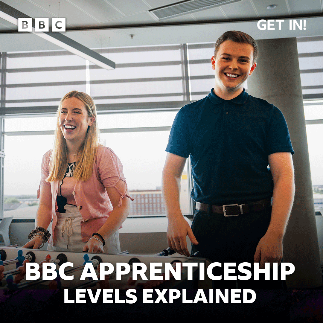 BBCGetIn's tweet photo. Unlock your future with BBC Apprenticeships! 🏆

Our schemes allow you to gain on the job experience, a salary, training at the BBC, and a formal qualification.

Find out which opportunity would be best for you! https://t.co/Oe4ChltTNZ

#BBCApprenticeships #BBCGetIn #LifeAtTheBBC https://t.co/k0HroHT6cN