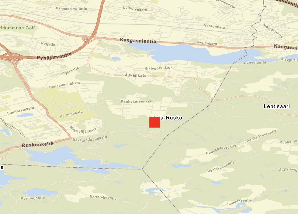 Kyseinen palon äkyvissä tänään myös #noaa20  satelliittihavainnoissa (punainen ruutu = havaittu lämpöanomalia) #tampere aamulehti.fi/tampere/art-20…