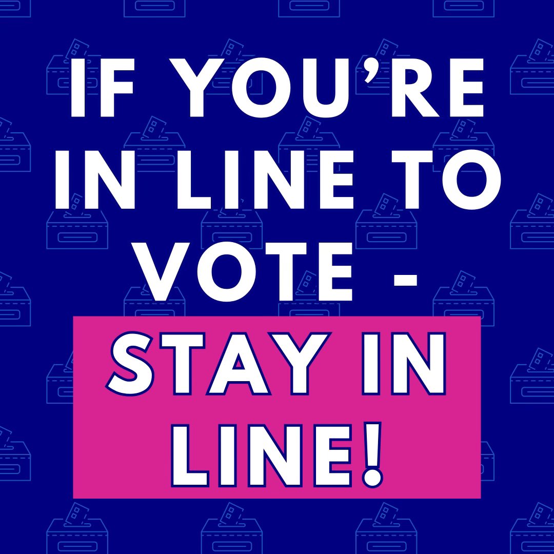 Polls close at 7:30, Ohio! If you’re in line by 7:30… stay in line! You WILL be able to vote!