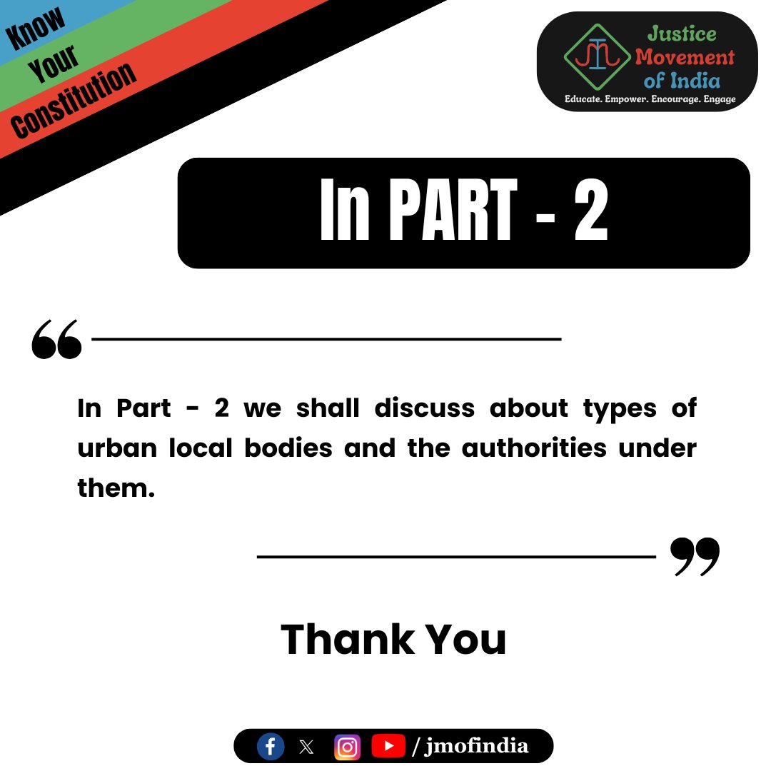 jmofindia's tweet photo. Stay tuned for Part 2, where we will delve deeper into the impact of the 74th Amendment and explore the path forward for empowering local governance in India.

#74thAmendment #decentralizedgovernance #empowerruralindia #citydevelopment #democracy #sustainabledevelopment 

3/3 https://t.co/v8UyxIWoxR