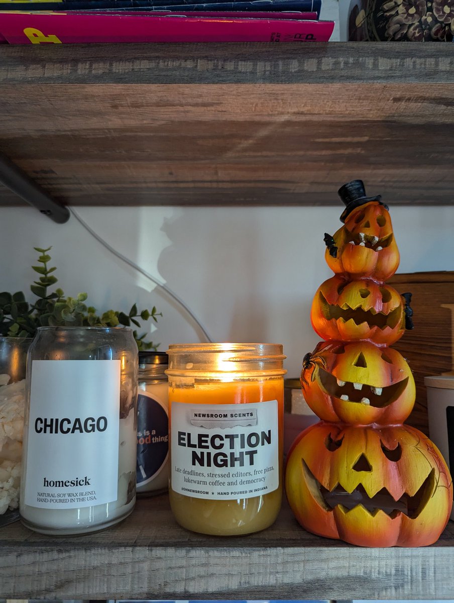 First election night I am not working in 20 years, but I am lighting the candle anyway and wishing all my journalism pals the best. May your posts/pushes be free of typos and the pizza plentiful