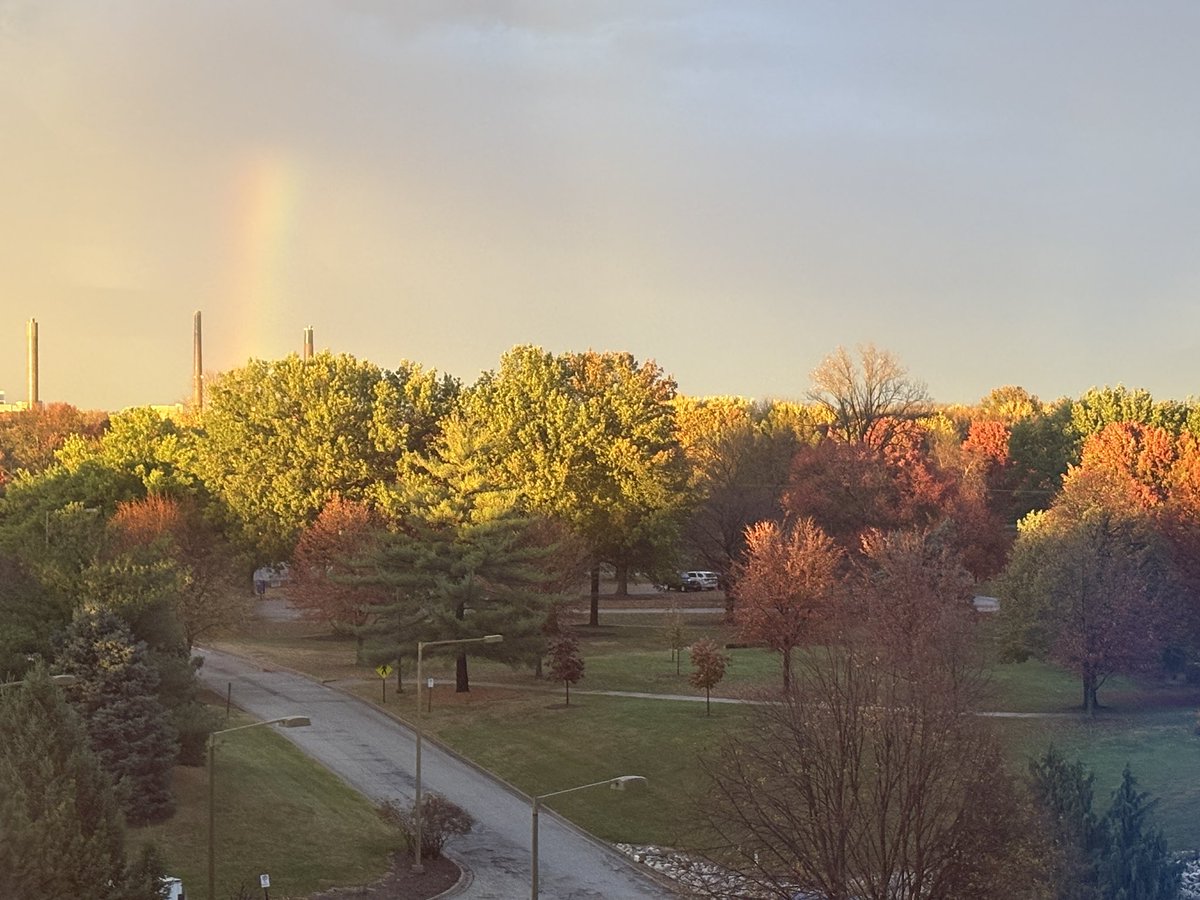 Nothing like glancing outside your office window <a href="/UISedu/">University of Illinois Springfield</a> and seeing part of a rainbow after a stormy day. A great way to brighten anyone’s day.