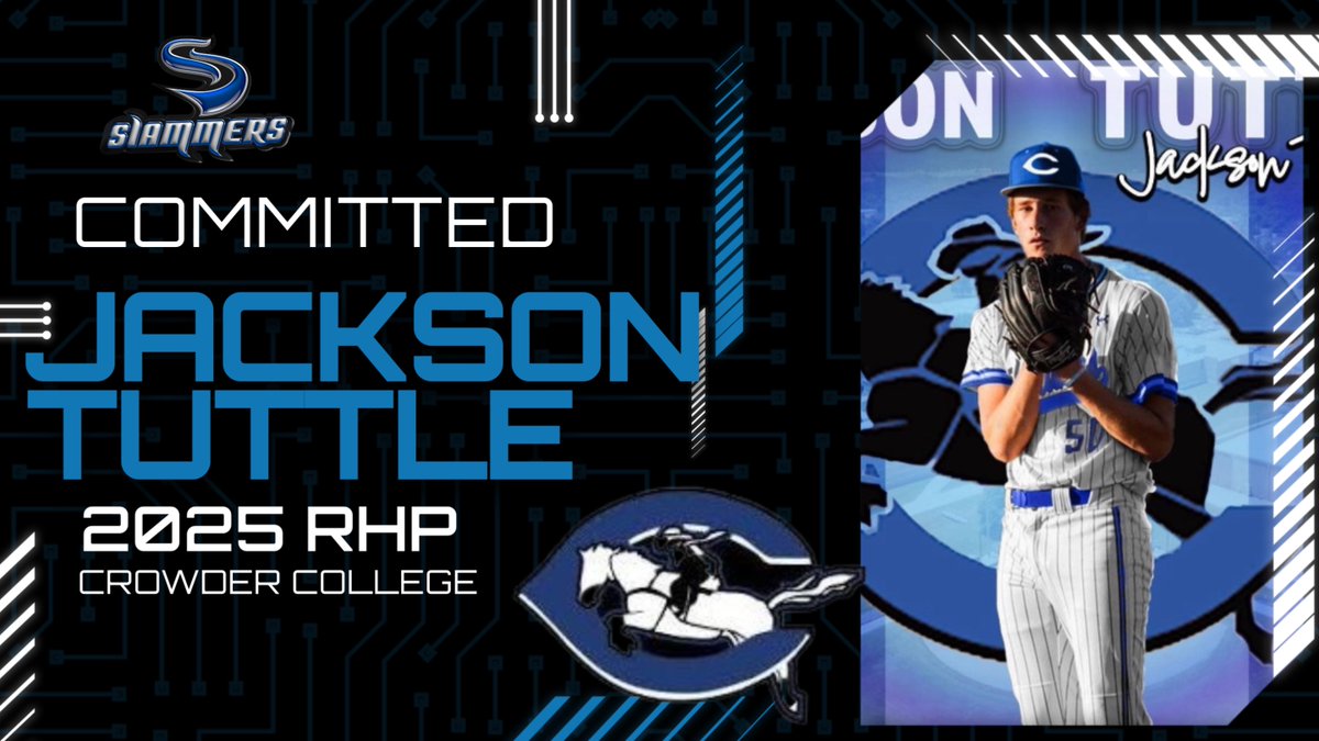 Slammers Baseball CO (@slammersbasball) on Twitter photo 2025 RHP Jackson Tuttle will head to Crowder next fall! Congratulations <a href="/jacksontuttle50/">Jackson Tuttle</a> #SlammersFamily #WhosNext 2025 RHP Jackson Tuttle will head to Crowder next fall! Congratulations <a href="/jacksontuttle50/">Jackson Tuttle</a> #SlammersFamily #WhosNext