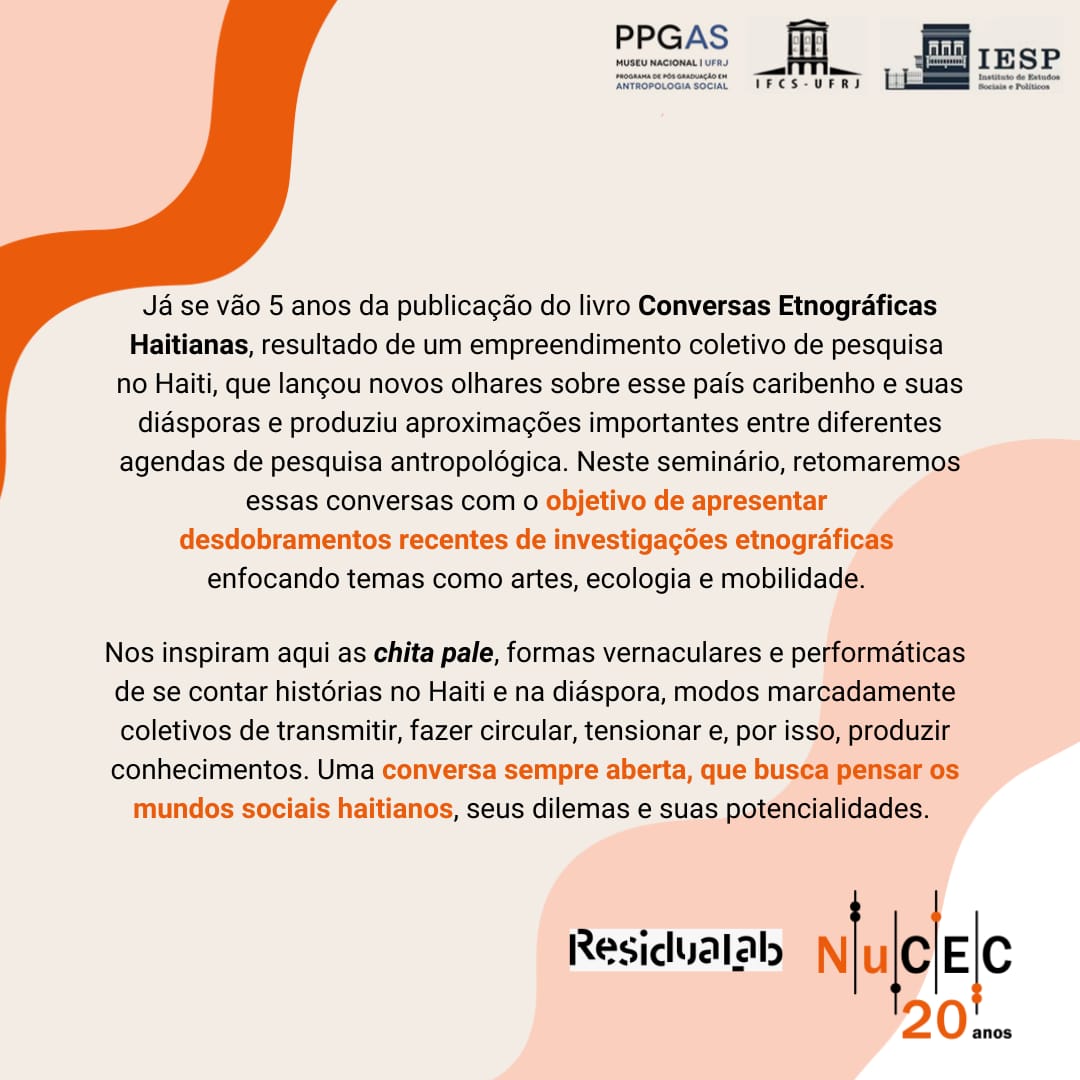 Anota na agenda pra não perder! 🧡

Para ter acesso ao material do encontro, escreva para: nucec.ufrj@gmail.com