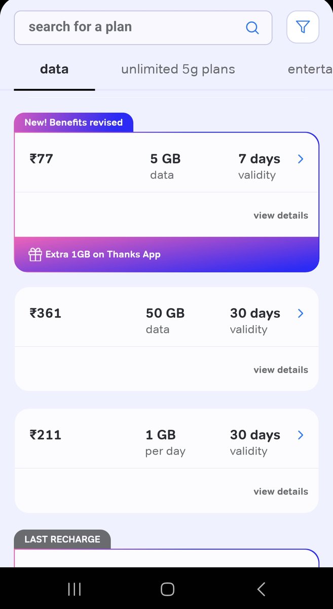 krishnakhumar's tweet photo. There is no plan for existing valdity i search for 149 for 1gb alone Good work @airtelindia kindly look @TRAI for these thing i am using past 15yr now this cheap not doing business any more in @airtelindia i already having wifi in home i am switching to other network.(2-2) https://t.co/iUvukuTdvH