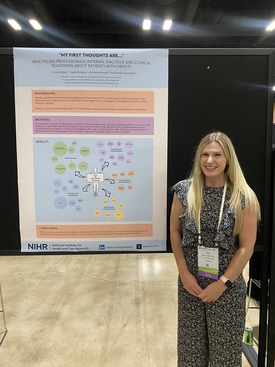 Sally Abbott (@sallyabbottrd) on Twitter photo Presenting our poster <a href="/helen_parretti/">Helen Parretti</a> on “HCPs internal dialogue and and clinical reasoning processes about patients with obesity” at <a href="/ObesityWeek/">ObesityWeek®</a>
..I didn’t get the memo that Americans have landscape posters, here is the only very British portrait poster at the conference 🤣 Presenting our poster <a href="/helen_parretti/">Helen Parretti</a> on “HCPs internal dialogue and and clinical reasoning processes about patients with obesity” at <a href="/ObesityWeek/">ObesityWeek®</a>
..I didn’t get the memo that Americans have landscape posters, here is the only very British portrait poster at the conference 🤣