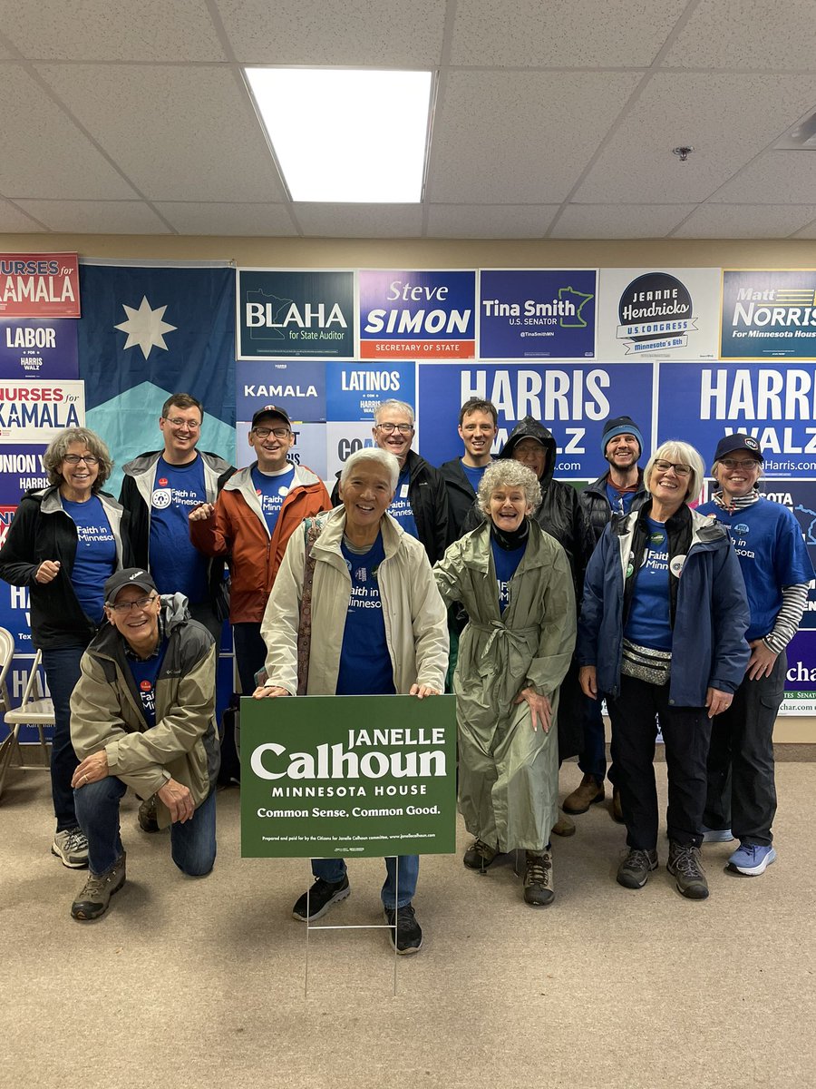 This crew of 12 <a href="/faithinmnaction/">Faith in Minnesota Action</a> doorknockers were out in the pouring rain doorknocking on the final day to make sure voters head to the polls voting for Janelle Calhoun in 36A. 

This level of commitment led to no more  36A GOTV doorknocking turf to do! 🔥💪🏾 #WeMakeOurFuture