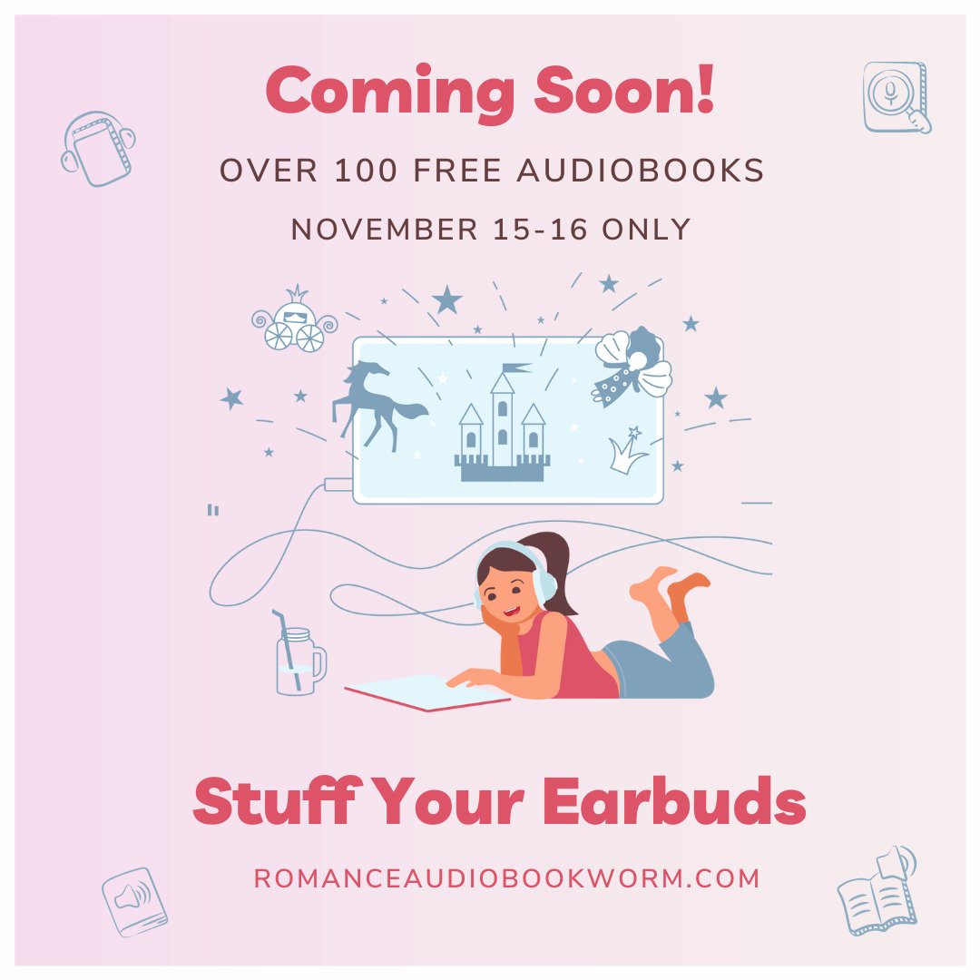 𝑺𝒕𝒖𝒇𝒇 𝒀𝒐𝒖𝒓 𝑬𝒂𝒓𝒃𝒖𝒅𝒔 is coming soon!🎧 Over 100 FREE romance audiobooks for you to devour from amazing indie authors. 

🌟Want a reminder when the event is live on November 15 &amp; 16? Head over to RomanceAudiobookworms.com and sign up for reminders.

#stuffyourearbuds
