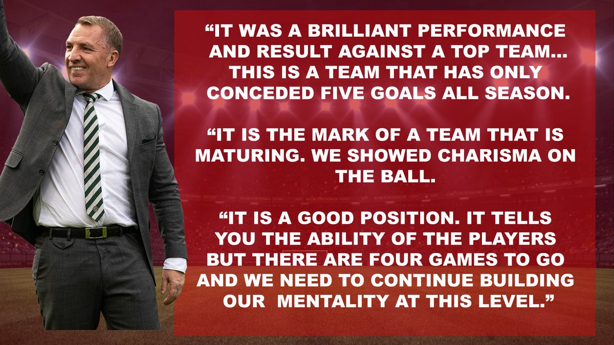 PLZSoccer's tweet photo. Brendan Rodgers delighted with huge win over Leipzig but wants his team to stay focussed.

#CelticFC | #UCL | #CELRBL https://t.co/cpT1LYr4nr