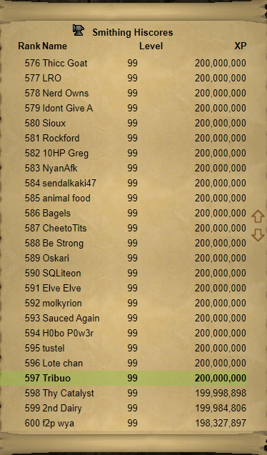 Tribuo's tweet photo. 200m smithing (9/15) herb next https://t.co/Uiuds5KeNC