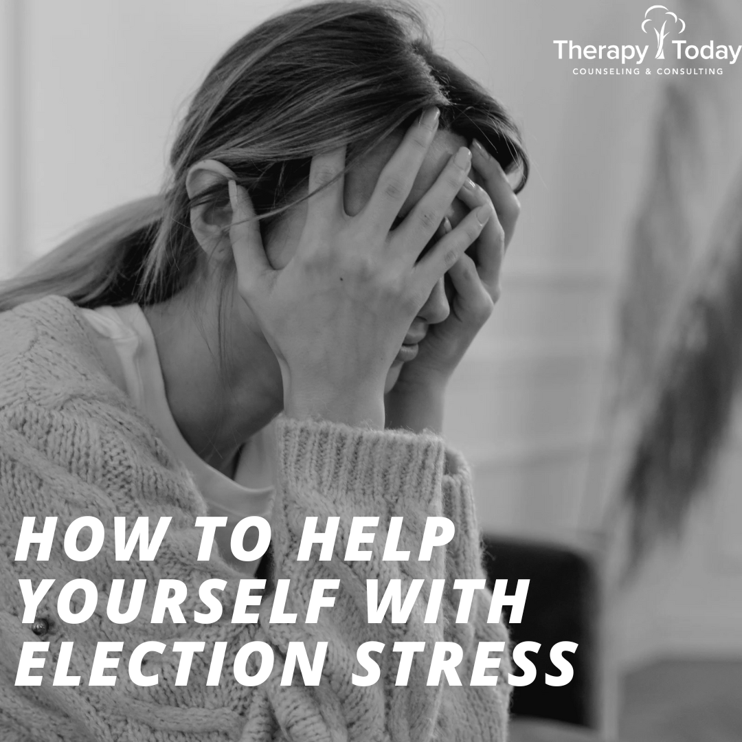 TherapyTodayCC's tweet photo. To help #election #anxiety, consider what mix of feelings are underneath, like grief, joy, anger, love, or healthy guilt/shame. How do you physically experience them and what information do they have to help you be good to yourself? You're not alone - call us for help today. https://t.co/wxety1FQNi