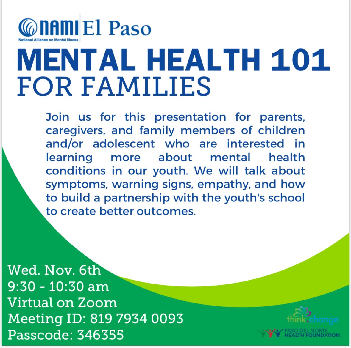 Join us tomorrow in this interesting subject. This is a virtual meeting! Meeting ID and Passcode are on flyer, see you all tomorrow!