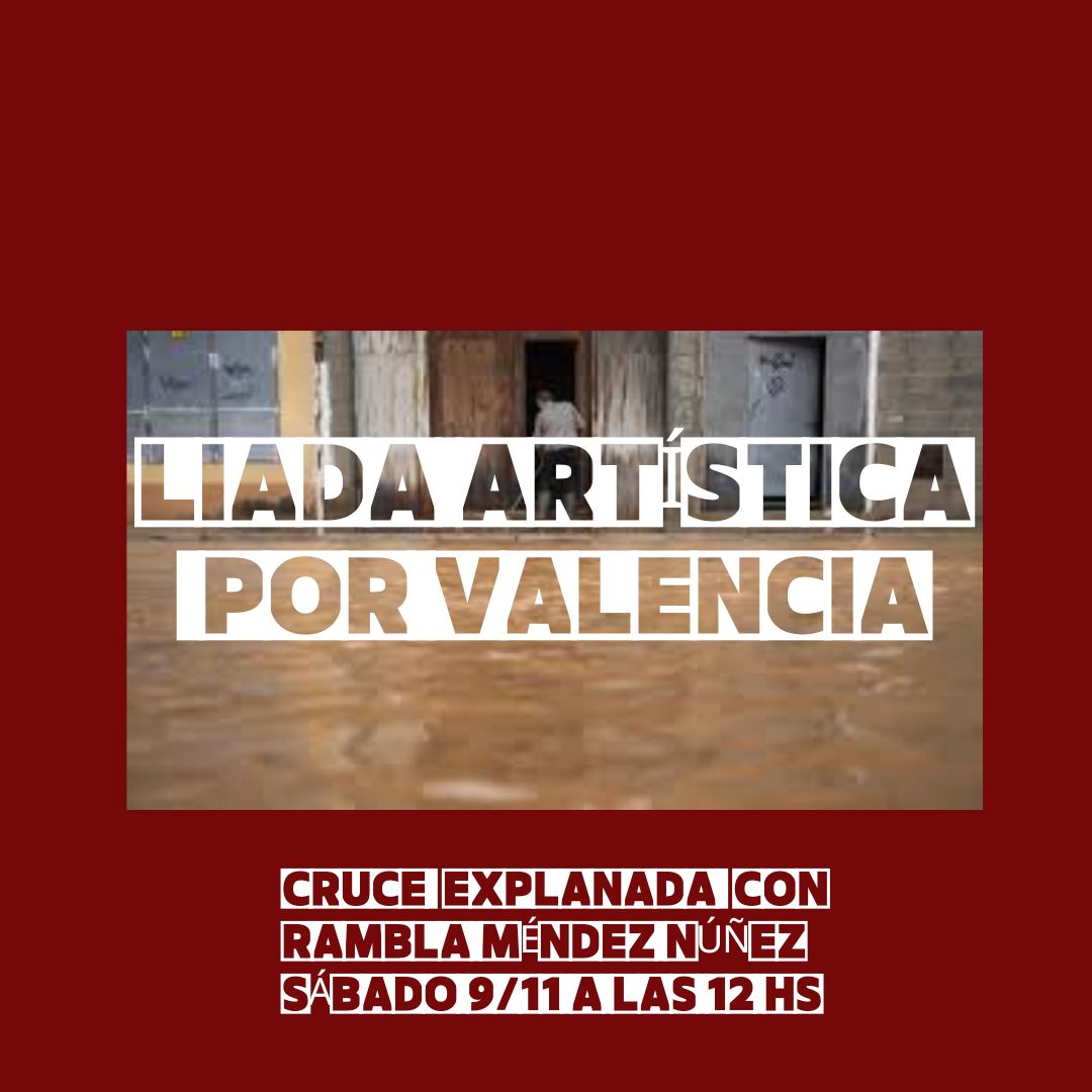 Peñaaaa de ALICANTE!!!
Convocamos este sábado 
a público y artistas de Alicante para una descarga musicopoéticateatralcallejera 
a beneficio de las víctimas 
de la DANA en Valencia
🗓️Sábado 09/11 
🕛12 horas
📍Cruce de la Explanada con Rambla Méndez Núñez
Ven a actuar o acompañar