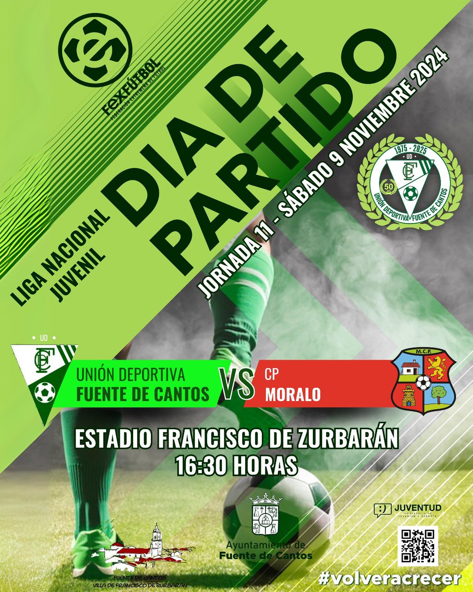 #JUVENILES

Vuelve la #LIGANACIONAL al Francisco de Zurbarán. Los de Fernando, Diego y Jorge buscan ganar en casa!! 

A por todas chicos! 💚

⚔️ Liga Nacional Jornada 11
🆚 <a href="/MORALO_CP/">MORALO CP</a> 
🕢 Sábado 9 noviembre 2024 - 16:30H
🏟️ Francisco de Zurbarán

#VolverACrecer
#CanteraVerde