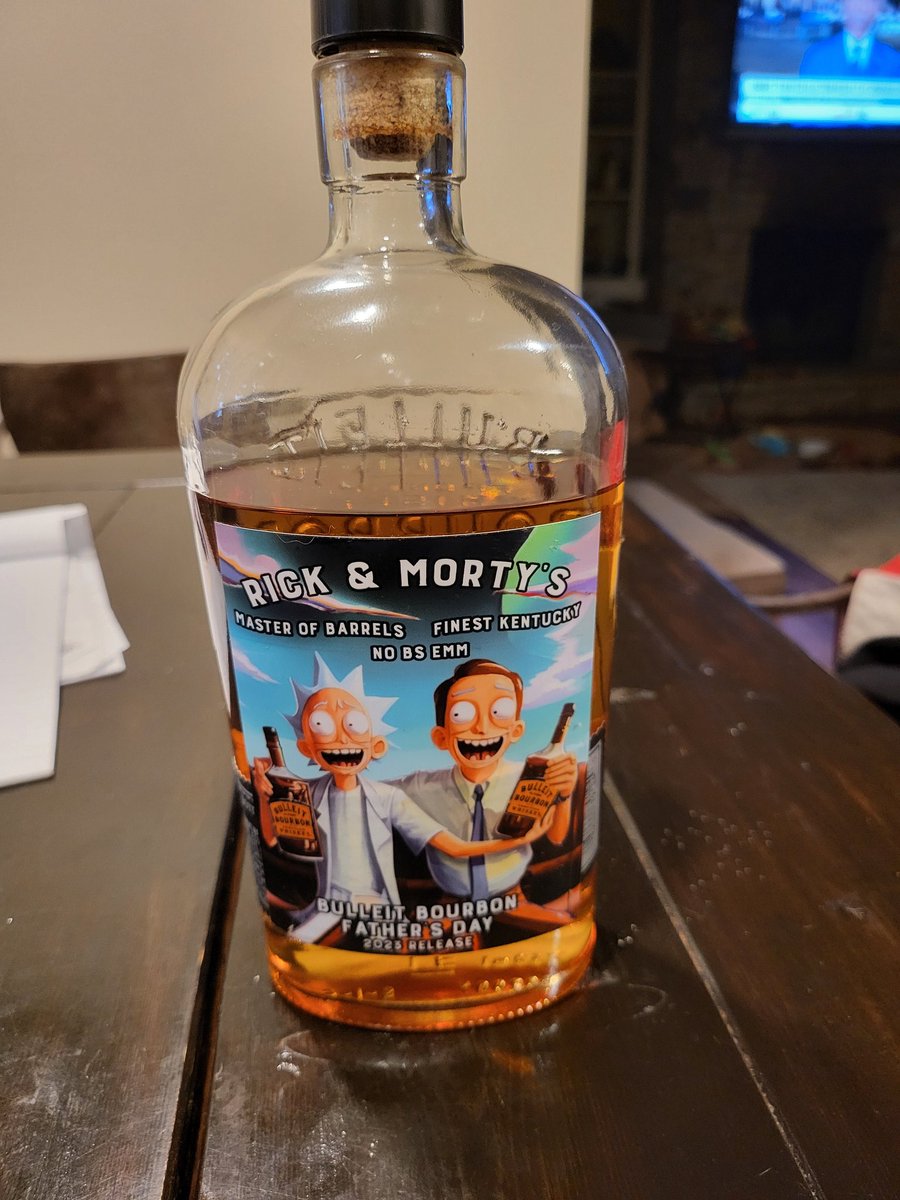 #BlueWave2024
 
Breaking out the Rick &amp; Morty's Bullett Bourbon 

It's gonna be a long night