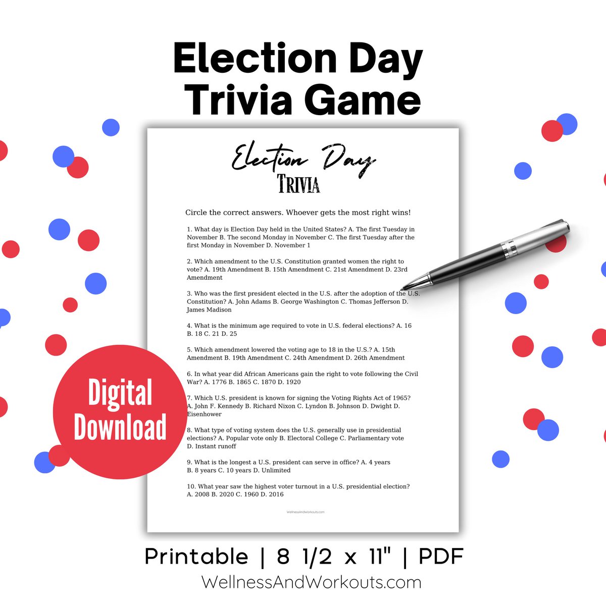 Want a fun way to pass the time this #ElectionNight? Check out this Printable Election Day Trivia Game (instant download) in my Etsy shop! #ElectionDay #VotedforTrump #VotedforHarris #kidsactivities #Vote2024 #educational #ElectionNightParty

etsy.com/wellnessandwor…