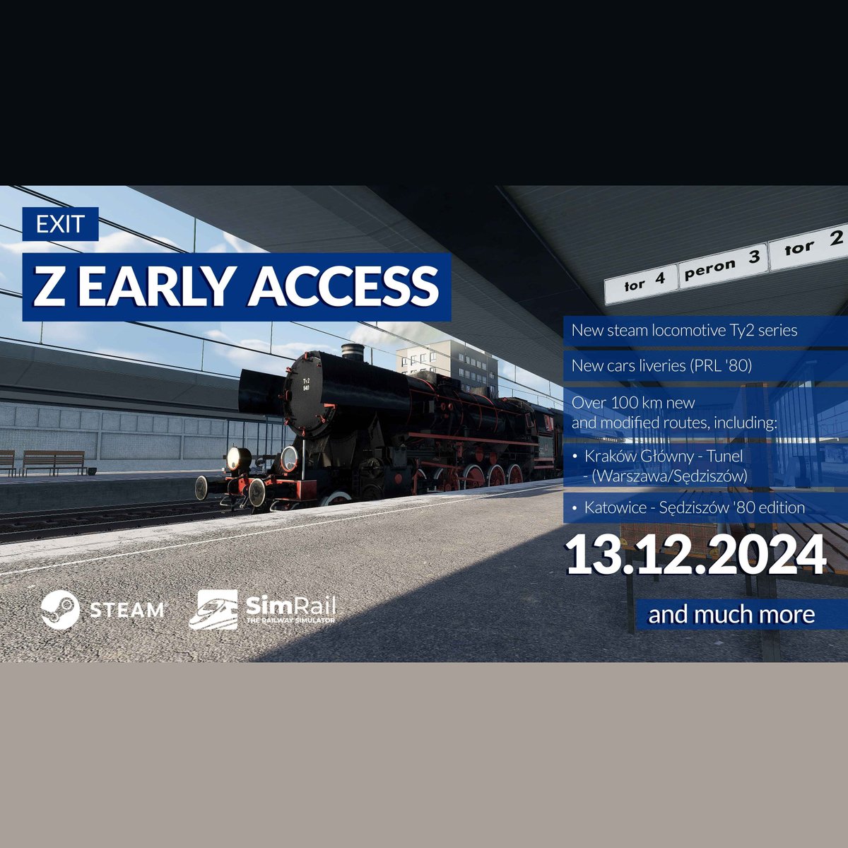 JL_Playing's tweet image. SIMRAIL: THE RAILWAY SIMULATOR, sale del estado de "Early access" !!!
El 13/12/24 sale la v1.0 de SimRail: Más kms, nuevas rutas y trenes.
Disfrutaremos mucho con esta ampliación, estad atentos al canal para ver las novedades del mejor simulador de trenes para PC jamás realizado.