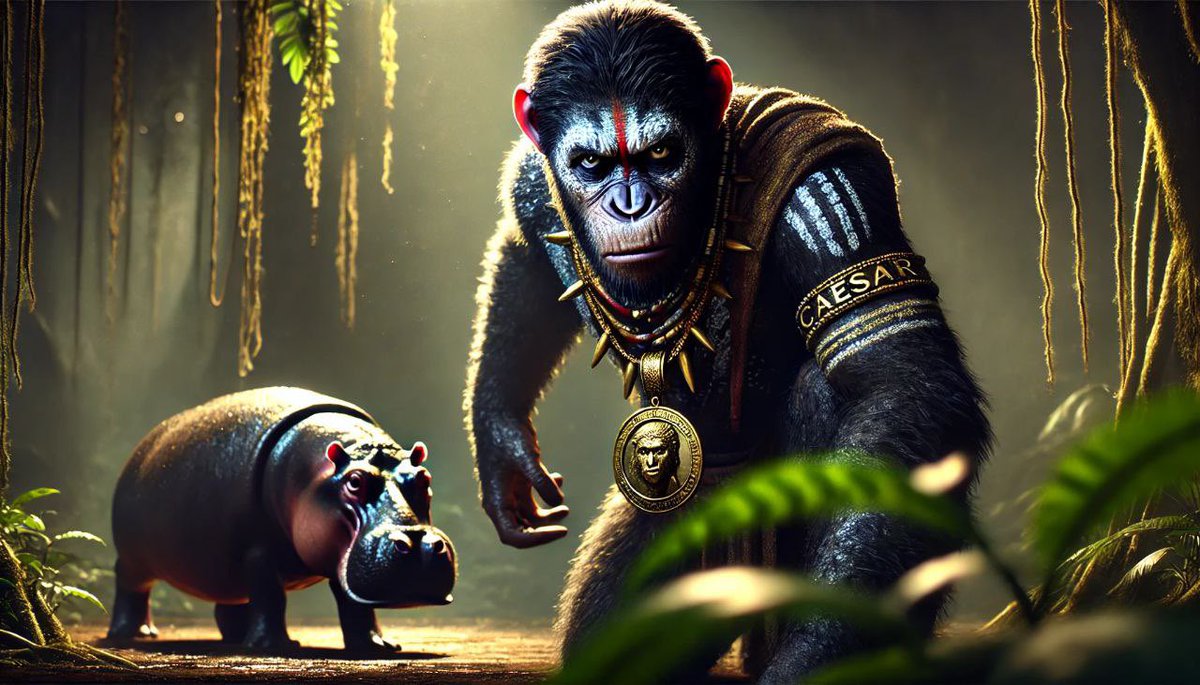 Caesar_onsol's tweet photo. caesar goes hunting with his friend hippo https://t.co/ECiQOvwj0L