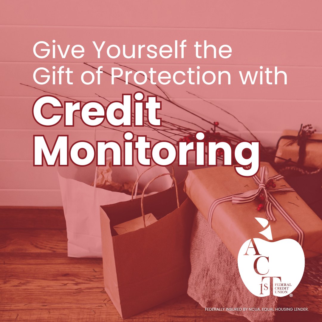 ACTFCU's tweet photo. 🛍 With holiday shopping around the corner, it’s the perfect time to make sure you’re signed up for credit monitoring. Ask us how we can help!🎄✨ https://t.co/Climz67GxC