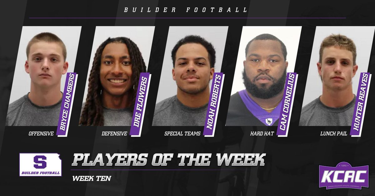 BuilderFootball's tweet photo. Congrats to our Week 10 Players of the Week! https://t.co/mLmfo7CZsU