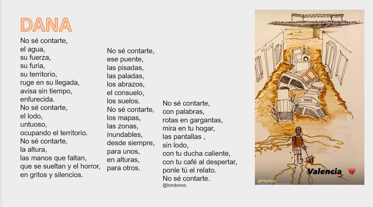 Hay momentos en los que te encuentras con una emoción compartida, inesperada, que te hacer recordar lo que encuentras en este espacio  ...una poesía en Fb por la mañana y ahora <a href="/ManoliFM/">Manuela Fernández</a> comparte #emociones  con la #Dana #gratitud