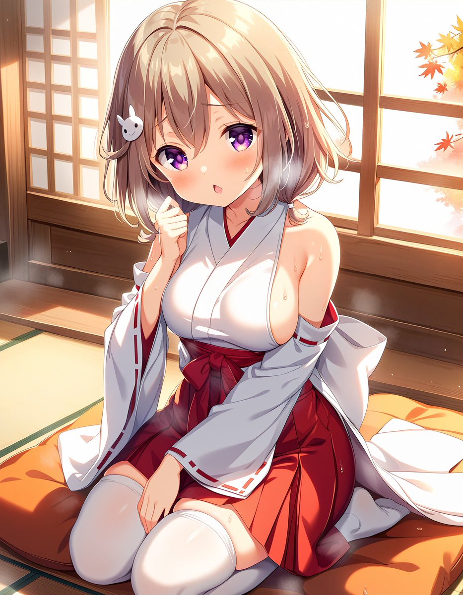 ガールフレンド（仮） 風町陽歌　巫女衣装  #AIイラスト #AIart