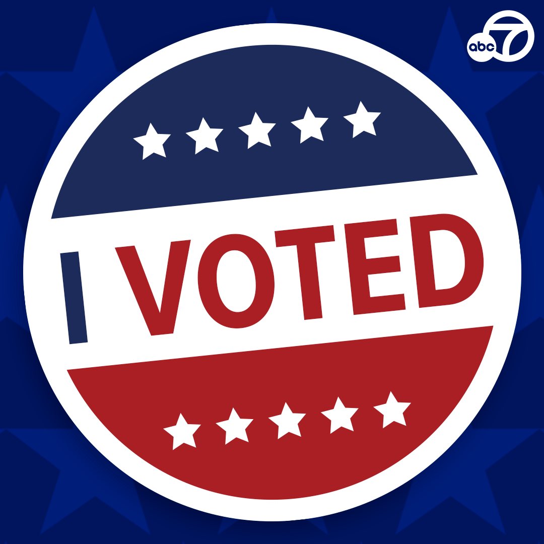 DustinABC7's tweet image. What a day! Local, state, National - make your voice heard! And then tune into ABC7 News all evening to follow the live results as they come in!