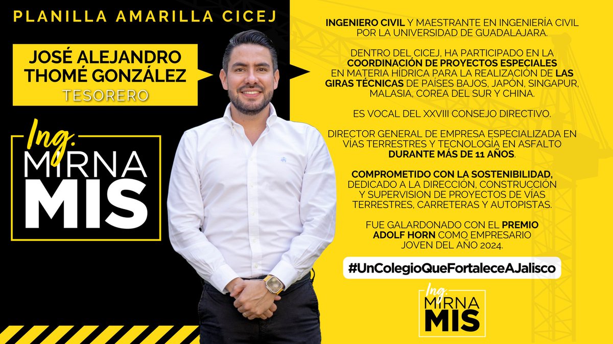 ingmirnamis's tweet photo. 🟡 Les presento a nuestro candidato a TESORERO del CICEJ. 2025-2026.
@Alexthomeg https://t.co/a0u3POhDVK