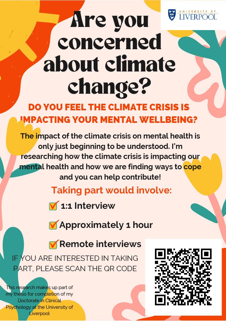 Are you interested in climate change? Please consider helping one of my students with their project, Please share with your networks #ClimateChange
#MentalWellbeing