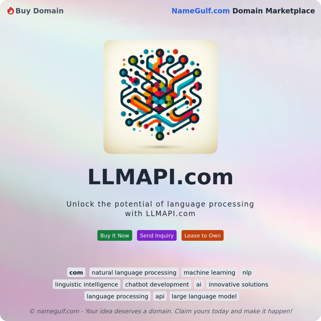 ngmbot's tweet photo. 🔥 Listing: https://t.co/jxjL3oQIO5 on @namegulf

✨ Unlock the potential of language processing with https://t.co/jxjL3oQIO5

👉 https://t.co/OOqgRz9G0b

#naturallanguageprocessing #machinelearning #nlp #linguisticintelligence #chatbotdevelopment https://t.co/nOjFOp6iOK