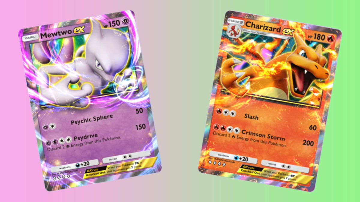 IGN's tweet photo. Pokémon Trading Card Game Pocket battles are already being dominated by decks built around two cards in particular: Charizard ex and Mewtwo ex. https://t.co/F8Sl3x6LpA https://t.co/RkUszuxMfm