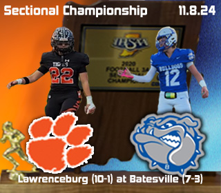 Eagle Country 99.3 (@eagle993) on Twitter photo We have another big game on our airwaves this Friday as <a href="/LBurgFootball/">Lawrenceburg Tiger Football</a> travels to <a href="/BatesvilleFB/">Batesville Bulldogs Football</a> for the Class 3A Sectional 30 Sectional Championship!
Coverage begins at 6:40 p.m. We have another big game on our airwaves this Friday as <a href="/LBurgFootball/">Lawrenceburg Tiger Football</a> travels to <a href="/BatesvilleFB/">Batesville Bulldogs Football</a> for the Class 3A Sectional 30 Sectional Championship!
Coverage begins at 6:40 p.m.