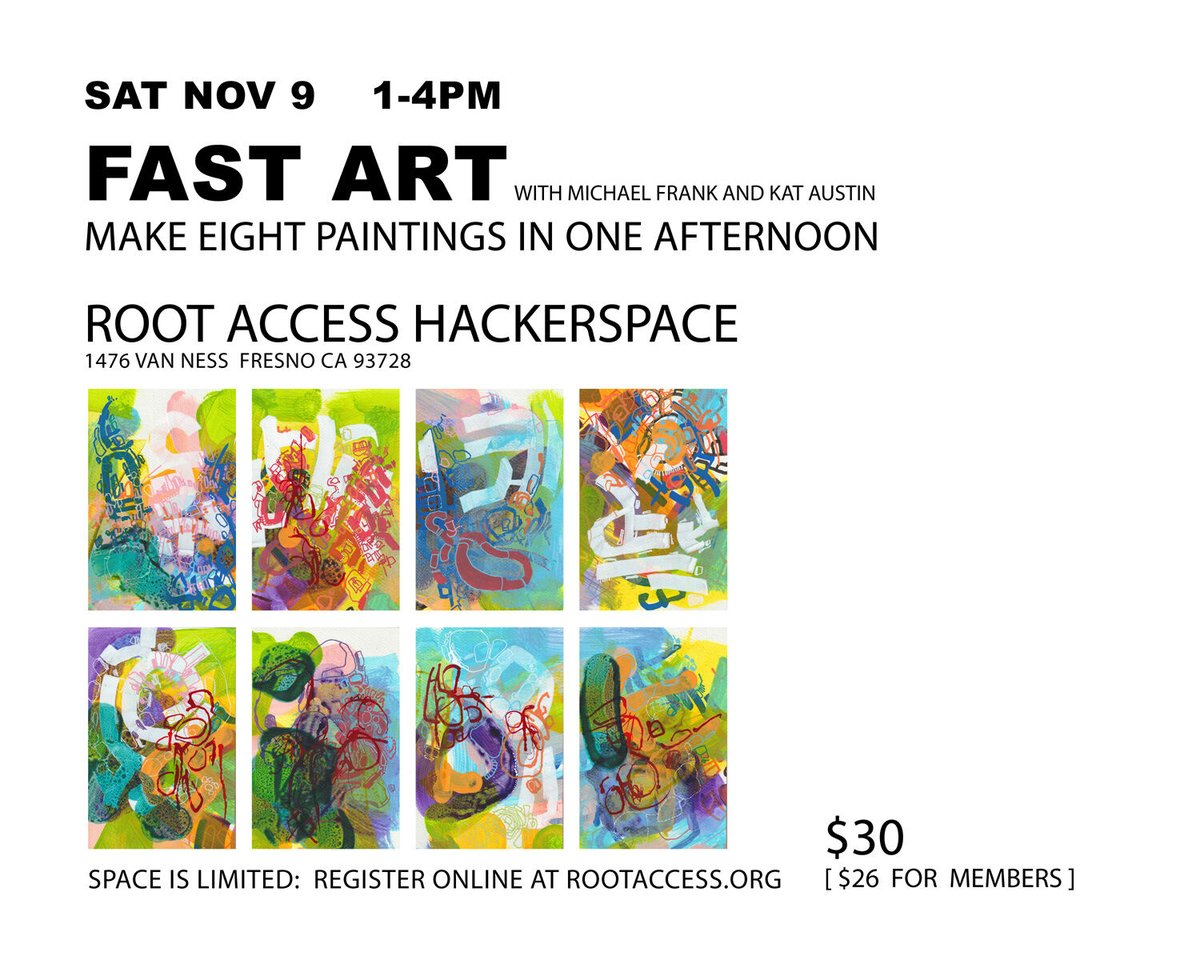 Reserve your space today! #hackerspace #makerspace #artevent #arthop #fresnoarthop #towerdistrict #towerdistrictfresno #fresno #fresnoca #rootaccess #rootaccesshackerspace