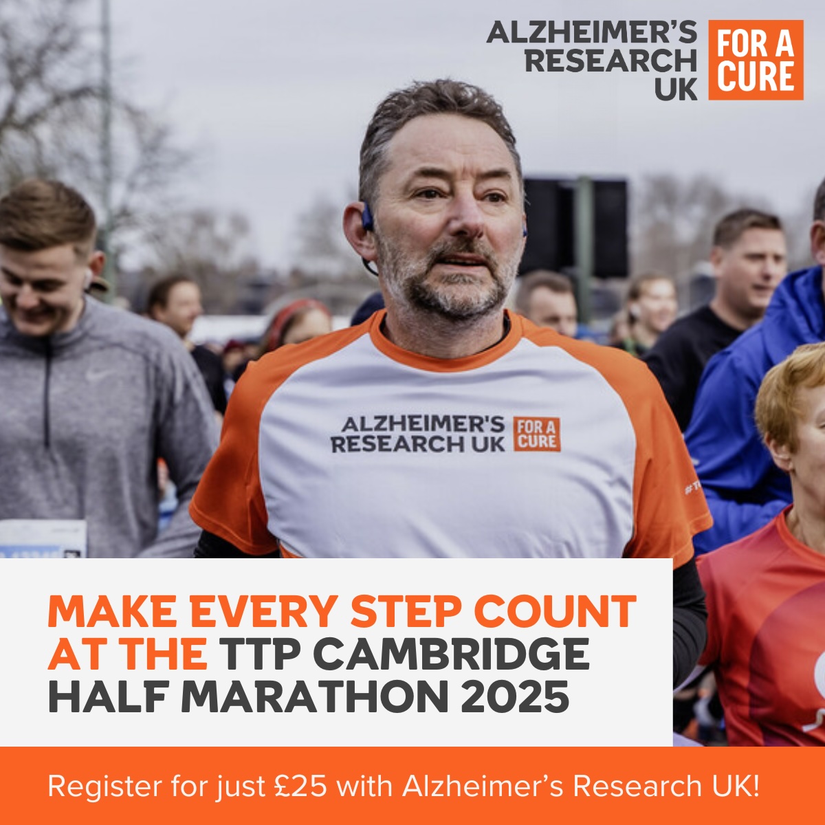 🌟 Exciting News! 🌟
We’re thrilled that @alzheimersresearchuk is once again the headline charity partner for the 2025 TTP Cambridge Half Marathon. 🏃‍🏅

Help advance dementia research. Sign up for your charity place today: Alzheimer's Research UK 
#ForACure