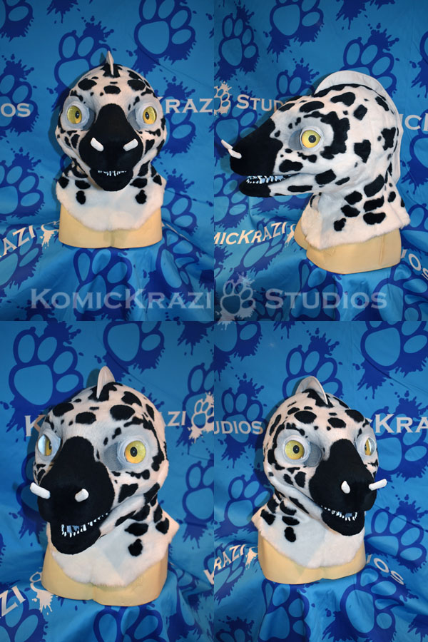 Box the Moray Eel

Box features a mix of handsewn and airbrushed spots.  Tail is removable from the body via a zipper.

Head is built on a modified 3D printed base from <a href="/FuzzButtFursuit/">FuzzButtFursuits</a>